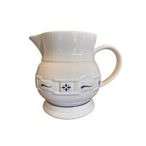 Vintage Longaberger Pottery Woven Traditions Blue Pitcher 32oz.